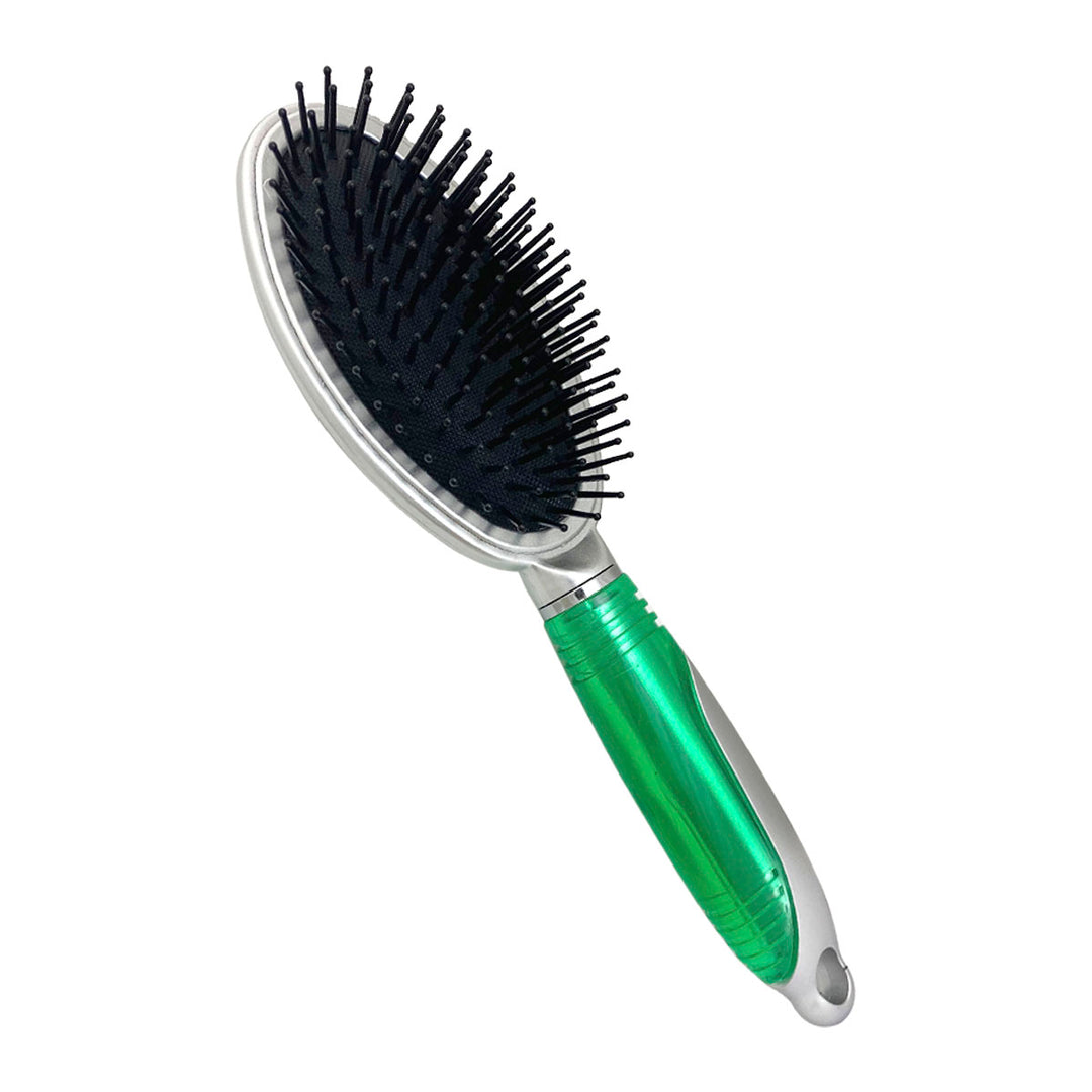 CEPILLO KIQUE PARA CABELLO 293 MANGO PLATA/VERDE MOD: KQ - 0046