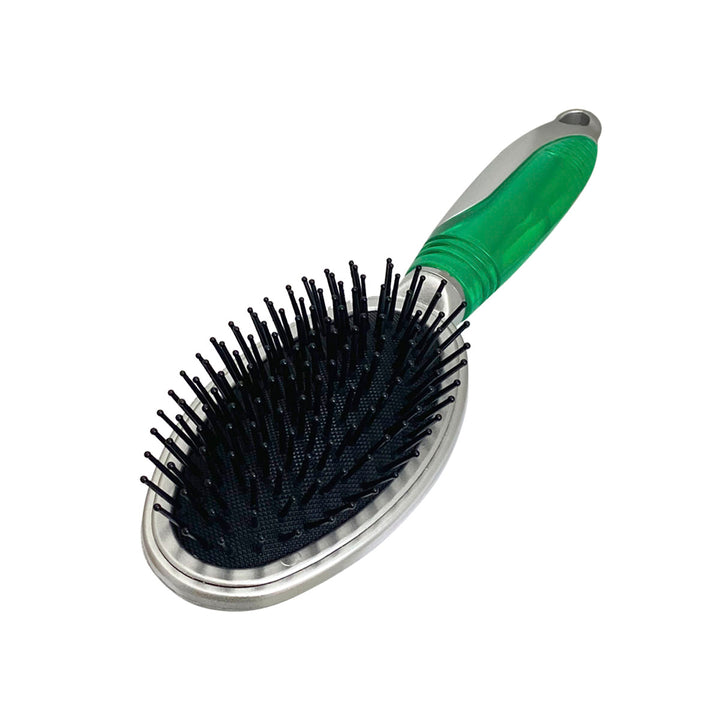 CEPILLO KIQUE PARA CABELLO 293 MANGO PLATA/VERDE MOD: KQ - 0046