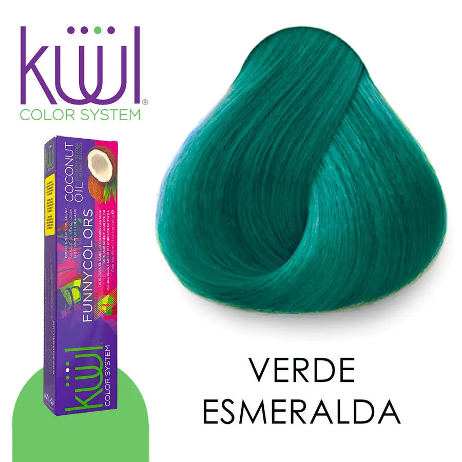 KUUL TINTE PROFESIONAL TONO FUNNY COLORS KVERDE ESMERALDA 90 ML Perfumería la Mora