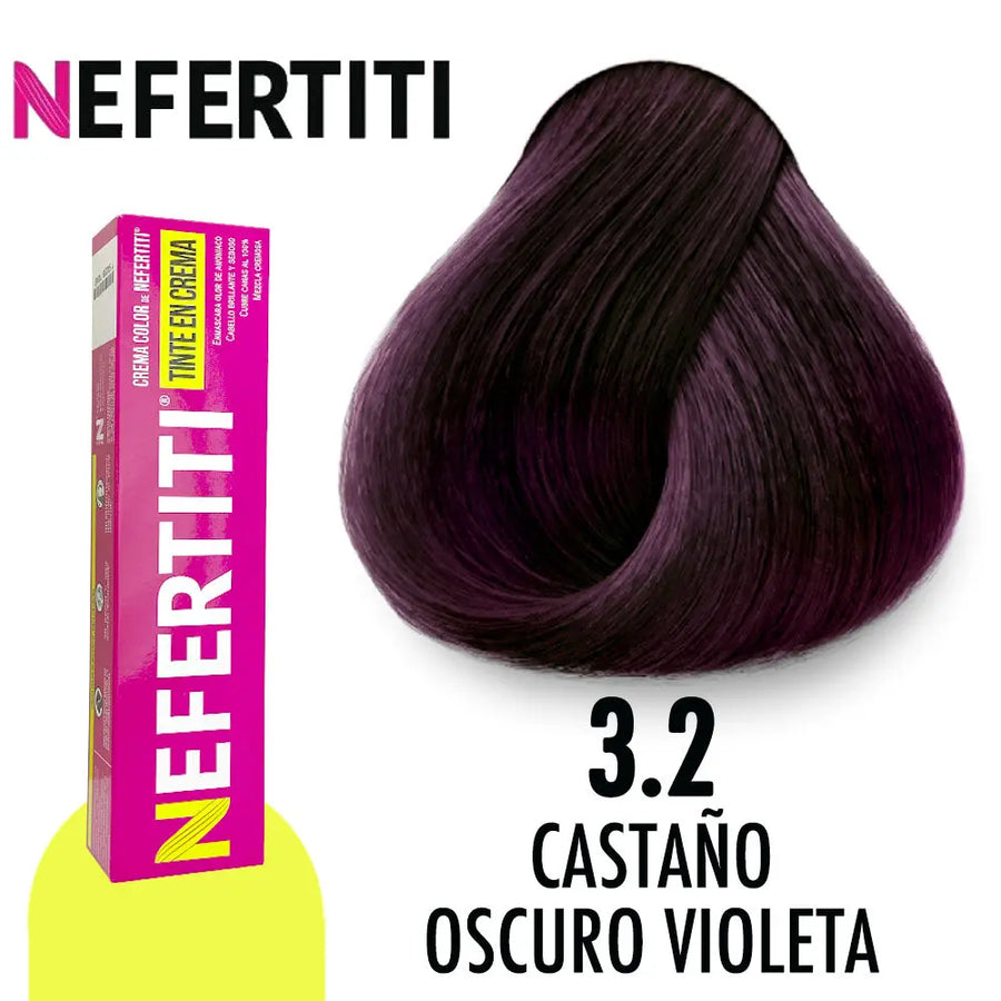 NEFERTITI TINTE NE3.2 CASTAÑO OSCURO VIOLETA 90 GR Perfumería la Mora