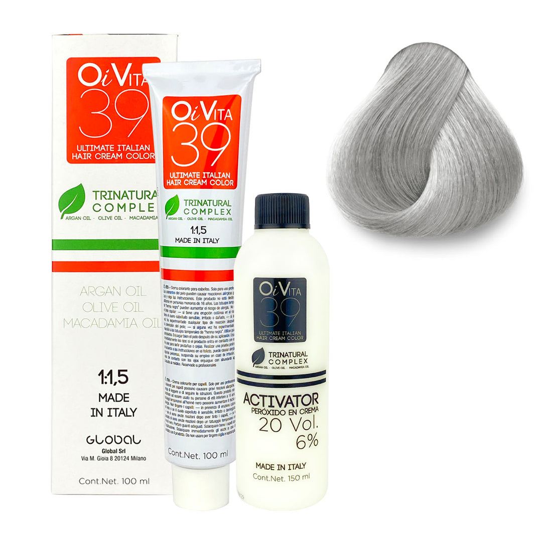 TINTE PROFESIONAL  OI VITA  TONO OSHOCKING SILVER 100ML  + PEROXIDO 150ML GRATIS