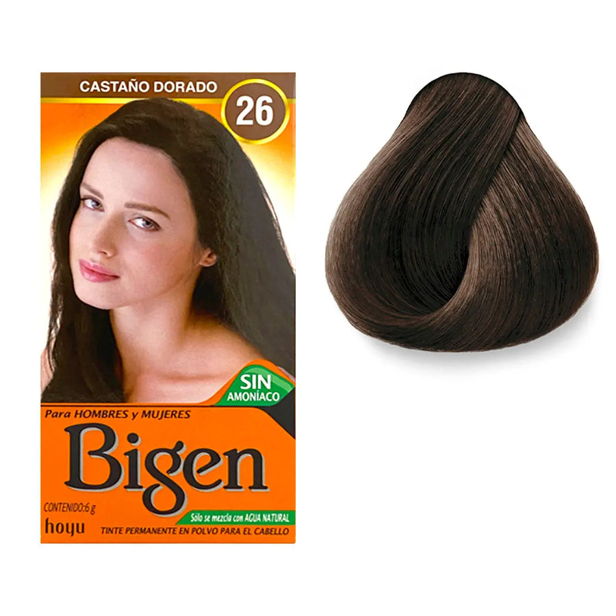 TINTE PARA CABELLO BIGEN 26 CASTAÑO DORADO 6 GR Perfumería la Mora