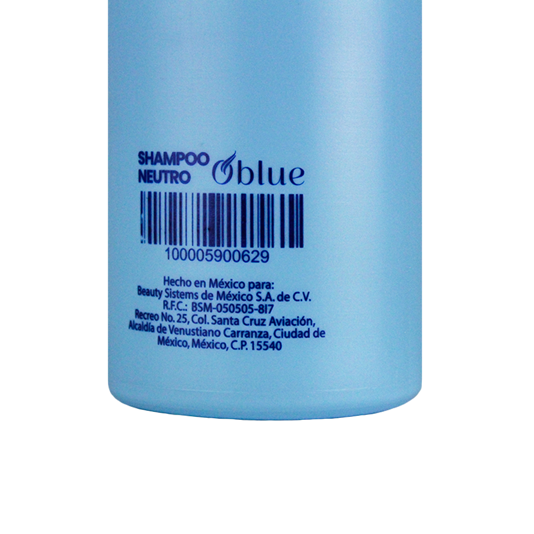 Shampoo Oblue Neutro 1L – pH Balanceado para Cabello Dañado o con Tratamientos Químicos
