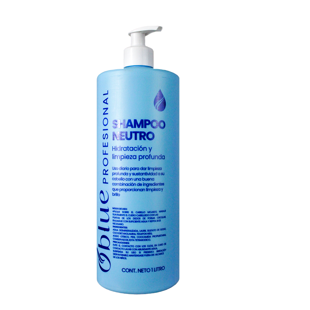 Shampoo Oblue Neutro 1L – pH Balanceado para Cabello Dañado o con Tratamientos Químicos