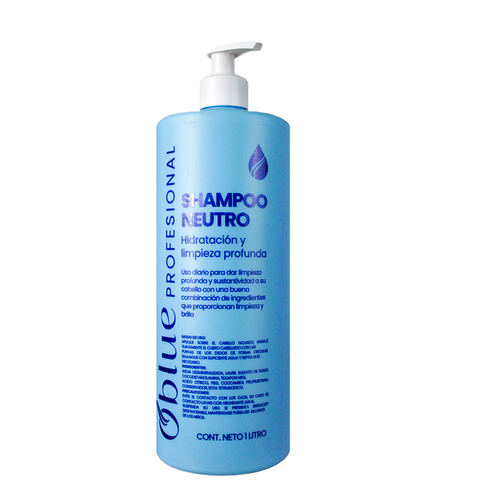 Shampoo Oblue Neutro 1L – pH Balanceado para Cabello Dañado o con Tratamientos Químicos