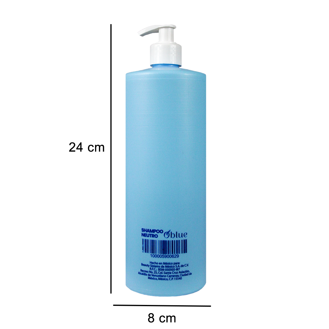 Shampoo Oblue Neutro 1L – pH Balanceado para Cabello Dañado o con Tratamientos Químicos