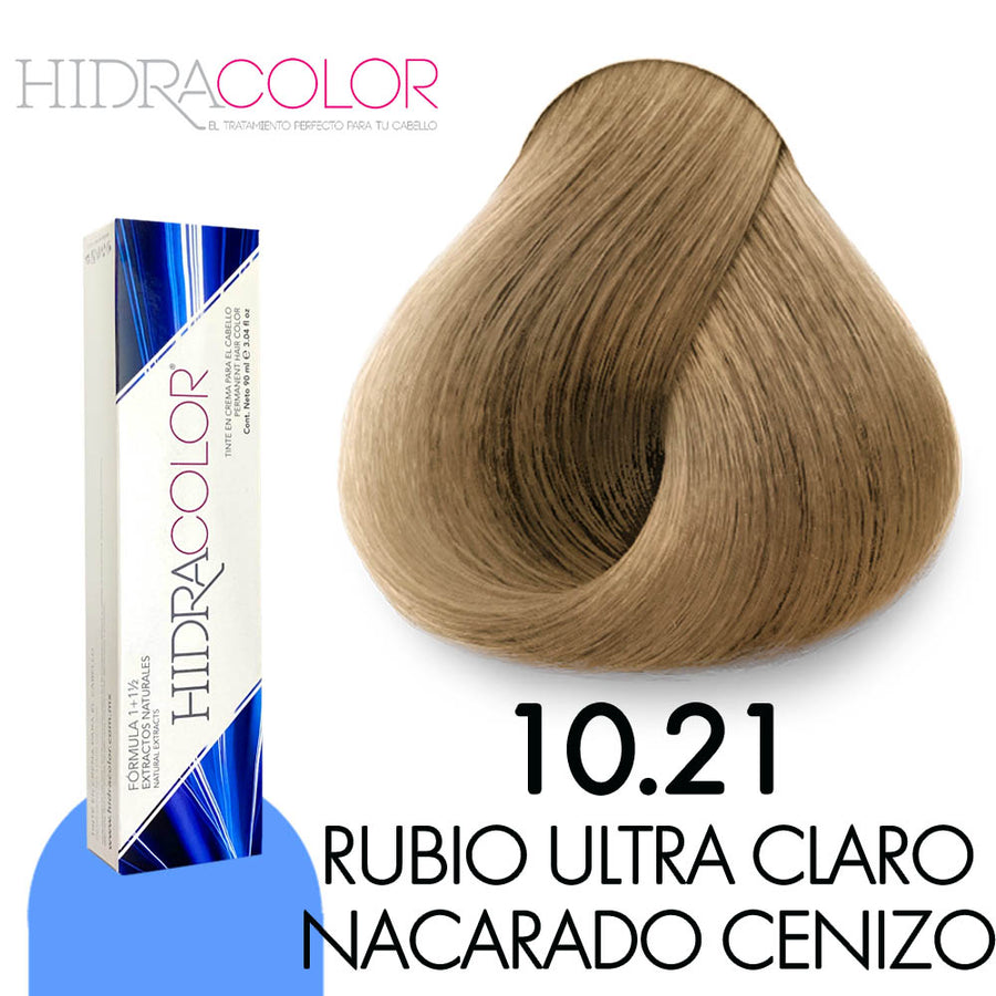 HIDRACOLOR TINTE H10.21 RUBIO ULTRA CLARO NACARADO CENIZO 90 ML