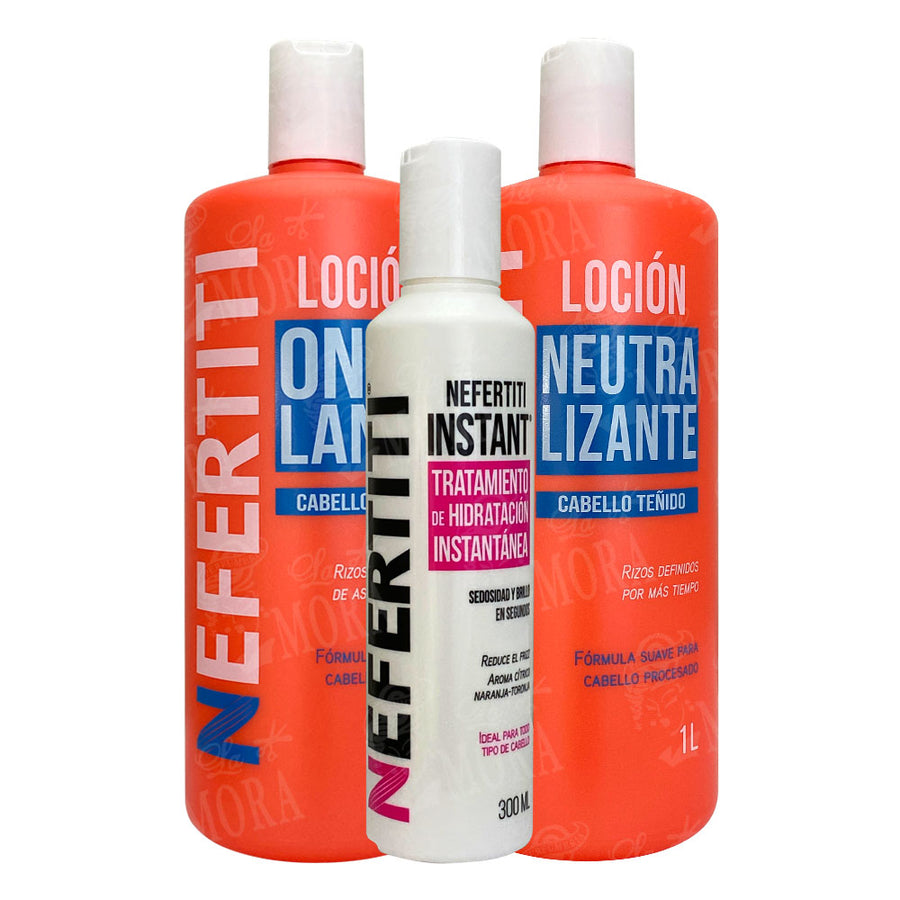 NEFERTITI JUEGO ONDULANTE PARA CABELLO TEÑIDO 1LT