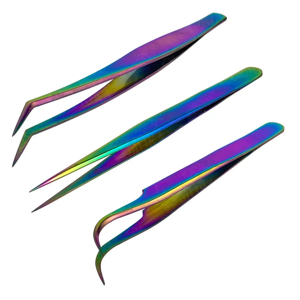 ALASKA SET DE PINZAS PARA EXTENSION DE PESTAÑA 3 PZAS MOD AK-02-0025 Perfumería la Mora