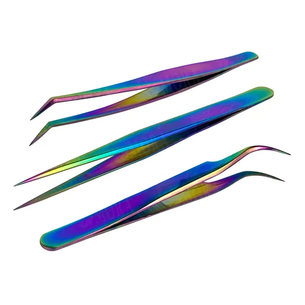 ALASKA SET DE PINZAS PARA EXTENSION DE PESTAÑA 3 PZAS MOD AK-02-0025 Perfumería la Mora