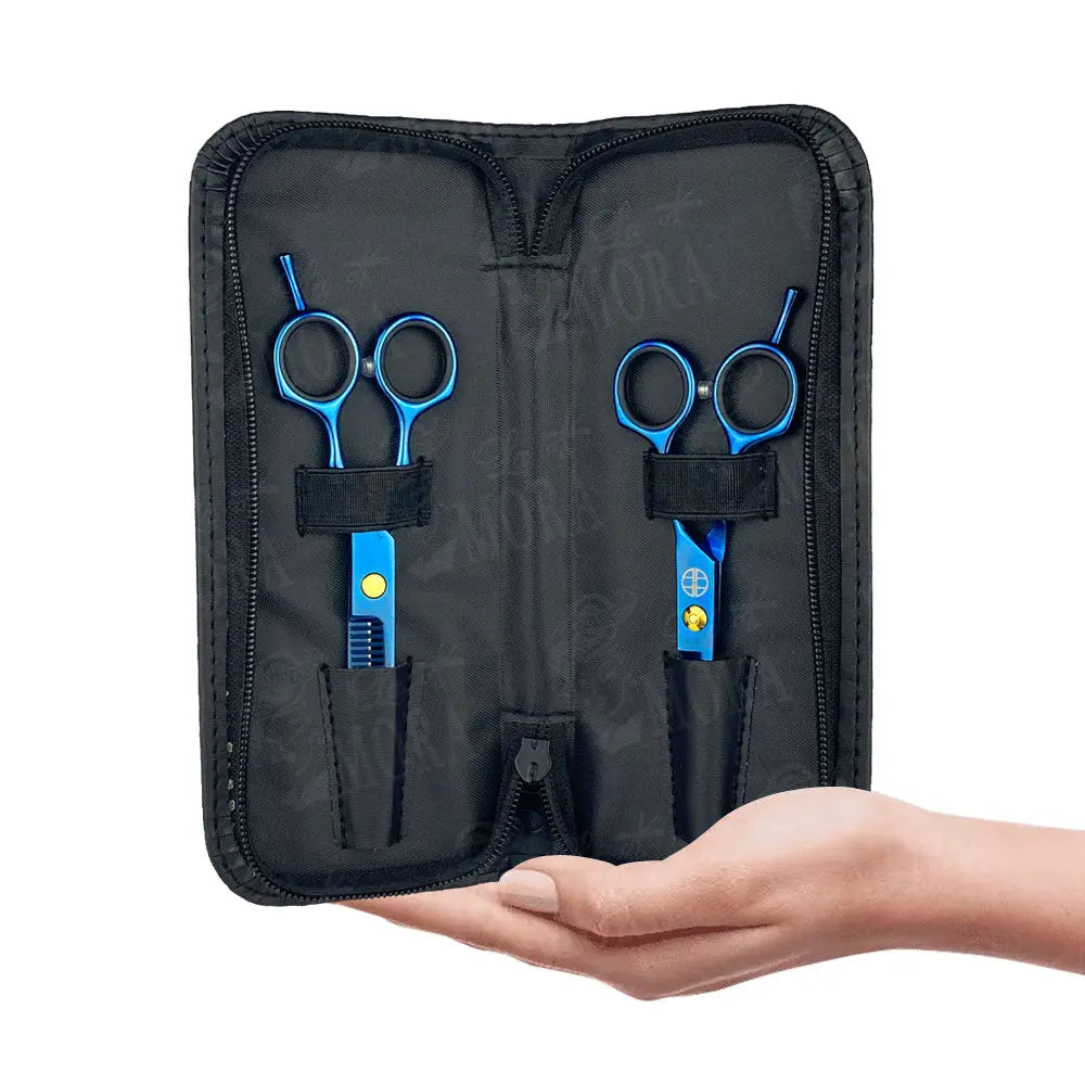 ALASKA SET DE TIJERAS AZUL TITANIO MOD AK-02-0024 Perfumería la Mora