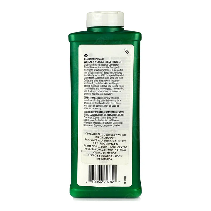 CLUBMAN TALCO WHISKEY WOODS 225 GR Perfumería la Mora