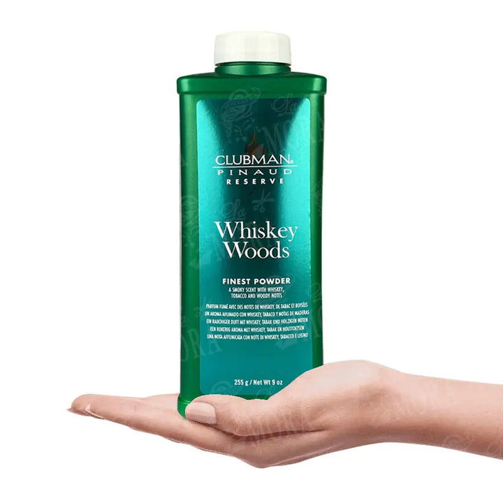 CLUBMAN TALCO WHISKEY WOODS 225 GR Perfumería la Mora