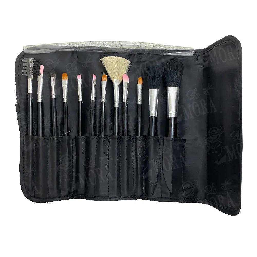 ESTUCHE KIQUE BROCHAS PARA MAQUILLAJE CON 12 PZS OM-0017 Perfumería la Mora