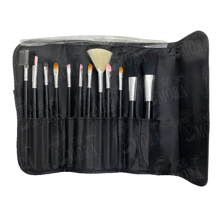 ESTUCHE KIQUE BROCHAS PARA MAQUILLAJE CON 12 PZS OM-0017 Perfumería la Mora