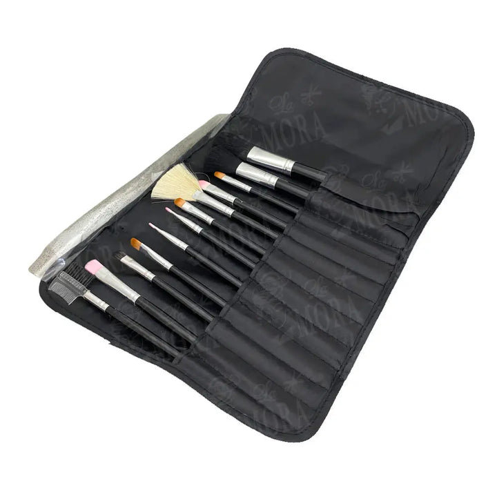ESTUCHE KIQUE BROCHAS PARA MAQUILLAJE CON 12 PZS OM-0017 Perfumería la Mora