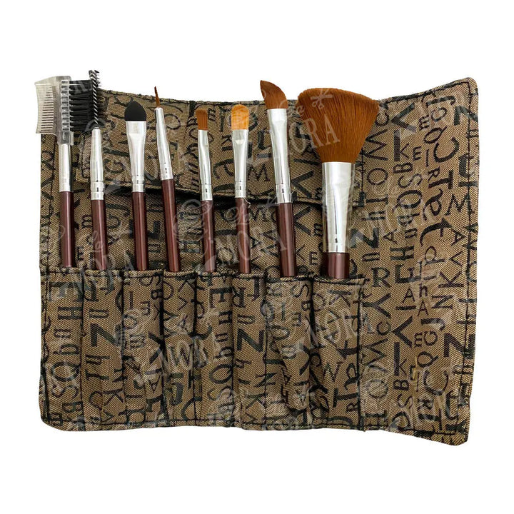 ESTUCHE KIQUE BROCHAS PARA MAQUILLAJE CON 8 PZS MOD: OM-0018 Perfumería la Mora