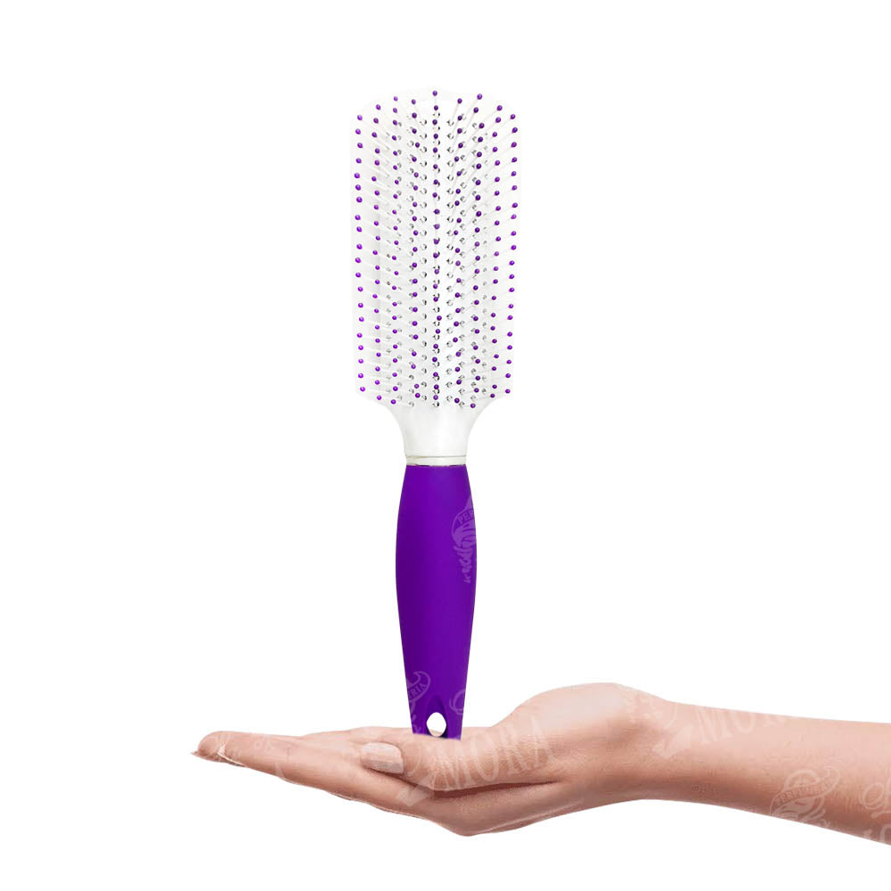 CEPILLO KIQUE PARA CABELLO 240 MANGO DE GOMA MORADO MOD: KQ-0042