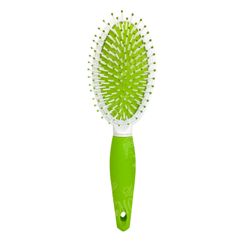 CEPILLO KIQUE PARA CABELLO 240 MANGO DE GOMA VERDE MOD: KQ-0044