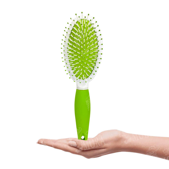 CEPILLO KIQUE PARA CABELLO 240 MANGO DE GOMA VERDE MOD: KQ-0044