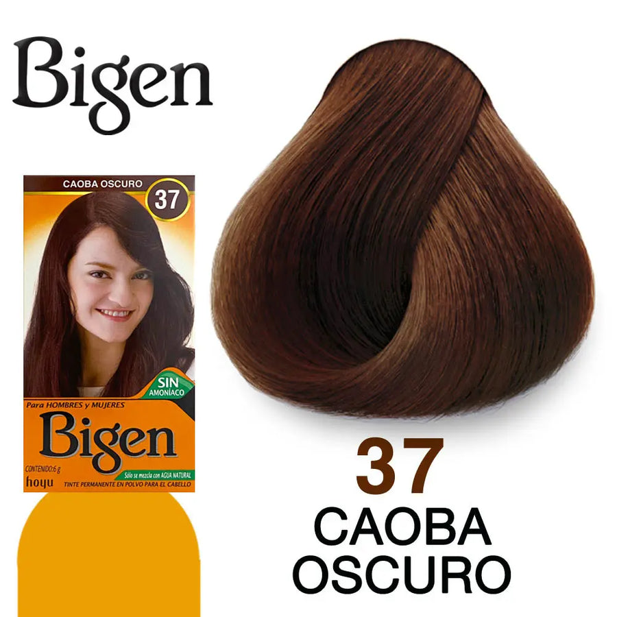 TINTE PARA CABELLO BIGEN 37 CAOBA OSCURO 6 GR Perfumería la Mora