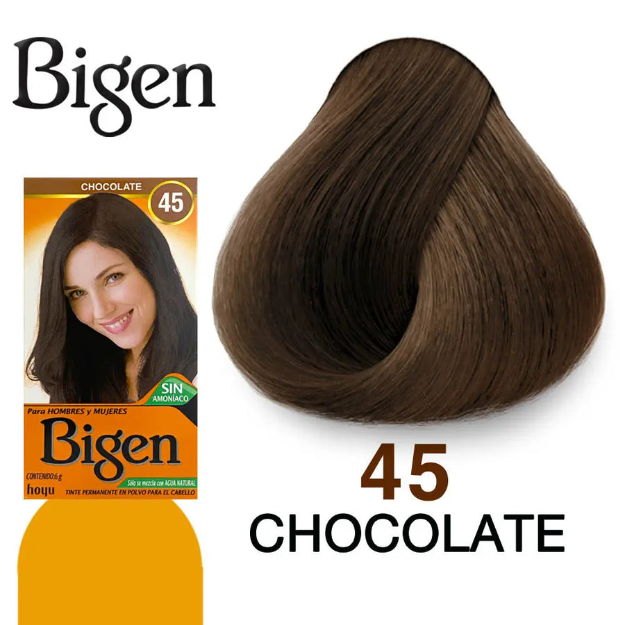 TINTE PARA CABELLO BIGEN 45 CHOCOLATE 6 GR Perfumería la Mora