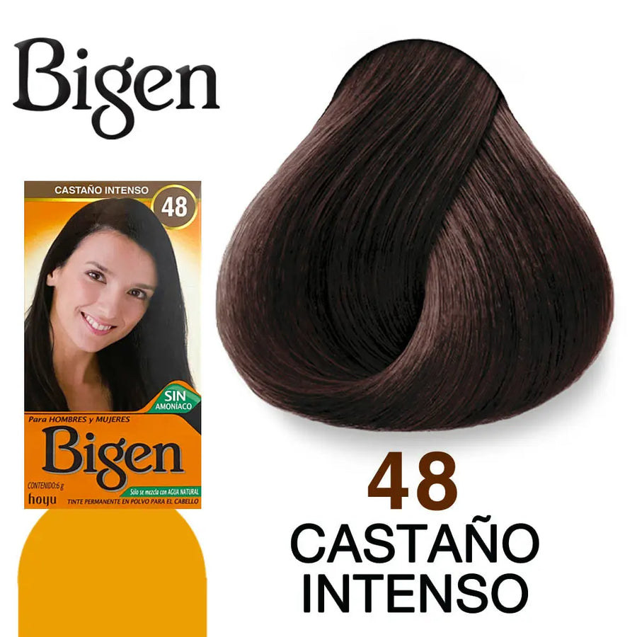 TINTE PARA CABELLO BIGEN 48 CASTAÑO INTENSO 6 GR Perfumería la Mora