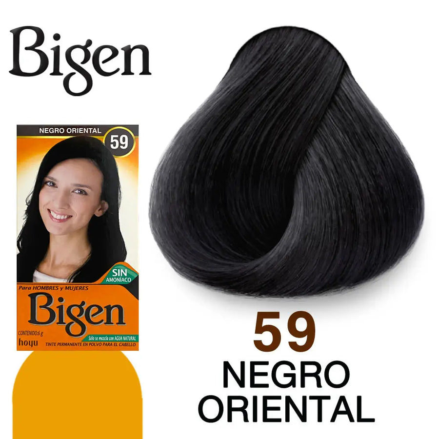 TINTE PARA CABELLO BIGEN 59 NEGRO ORIENTAL 6 GR Perfumería la Mora