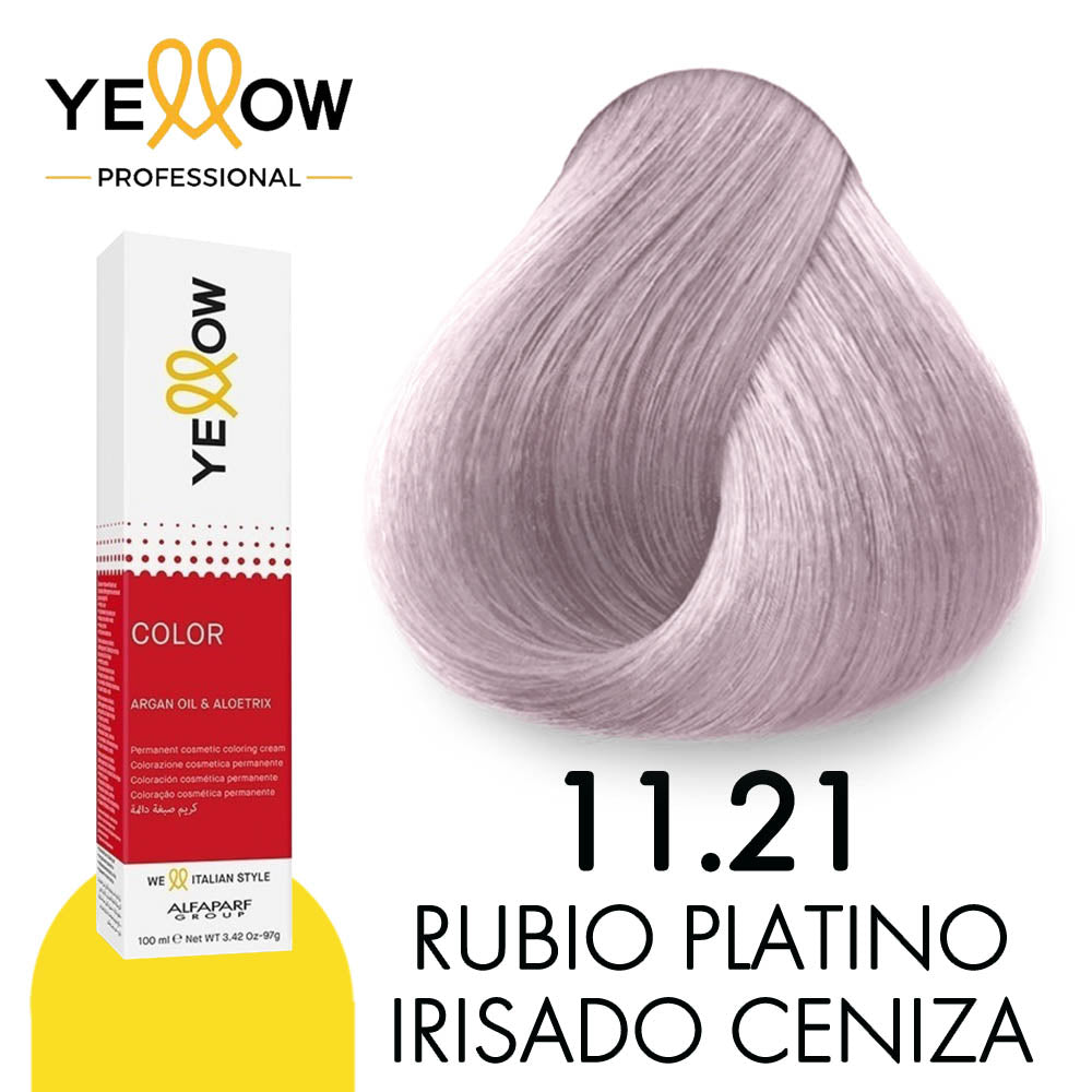 TINTE YELLOW 11.21 RUBIO PLATINO IRISADO CENIZA 100 ML NUEVO