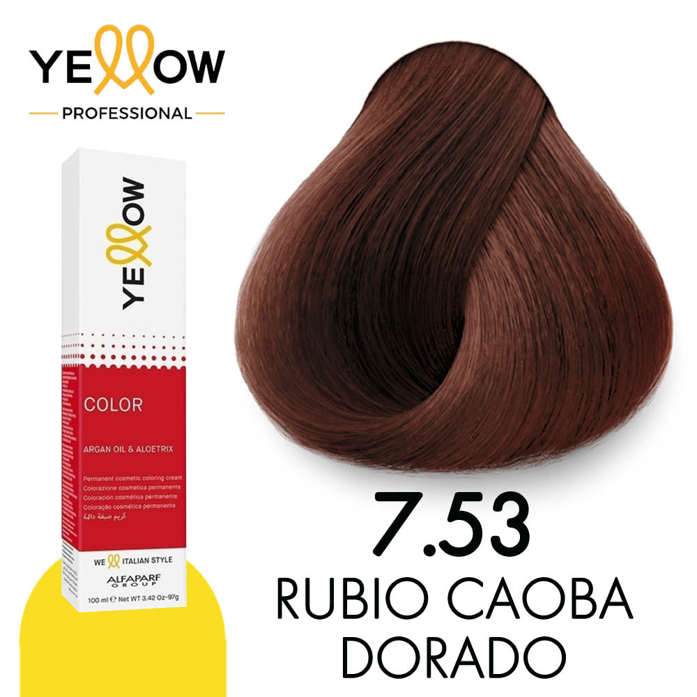 TINTE YELLOW 7.53 RUBIO CAOBA DORADO 100 ML