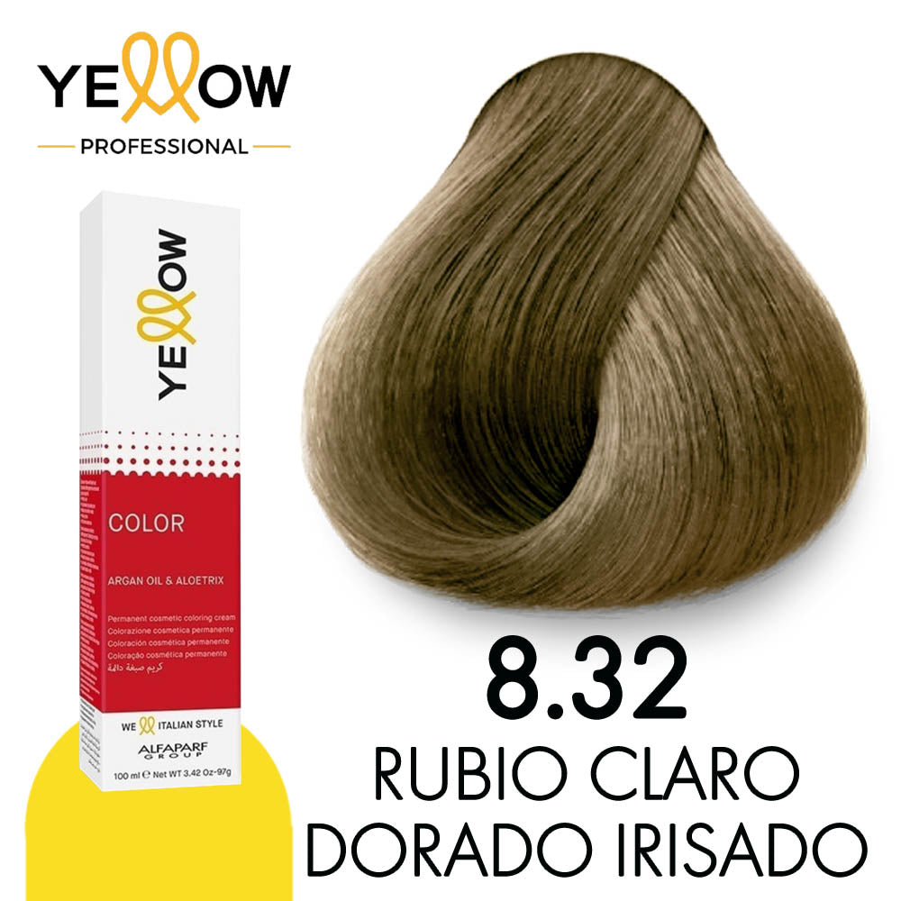 TINTE YELLOW 8.32 RUBIO CLARO DORADO IRISADO 100 ML NUEVO