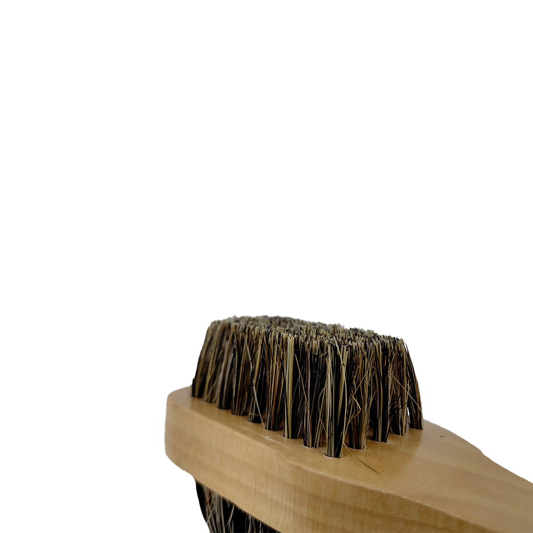 Zandokan Cepillo Mini Doble para Barbería, 15.5 x 3.5 cm, Mango de Madera  ZK-0066
