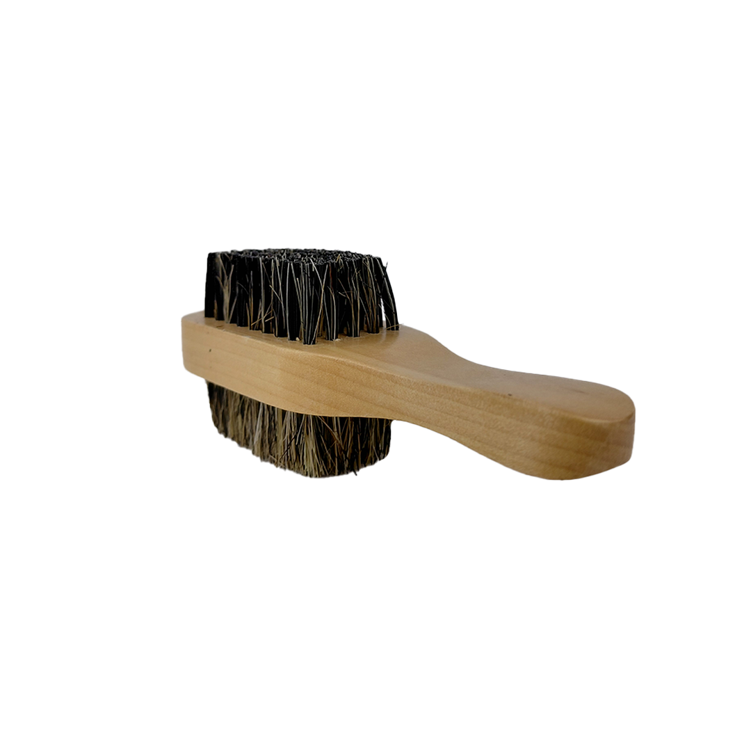 Zandokan Cepillo Mini Doble para Barbería, 15.5 x 3.5 cm, Mango de Madera  ZK-0066