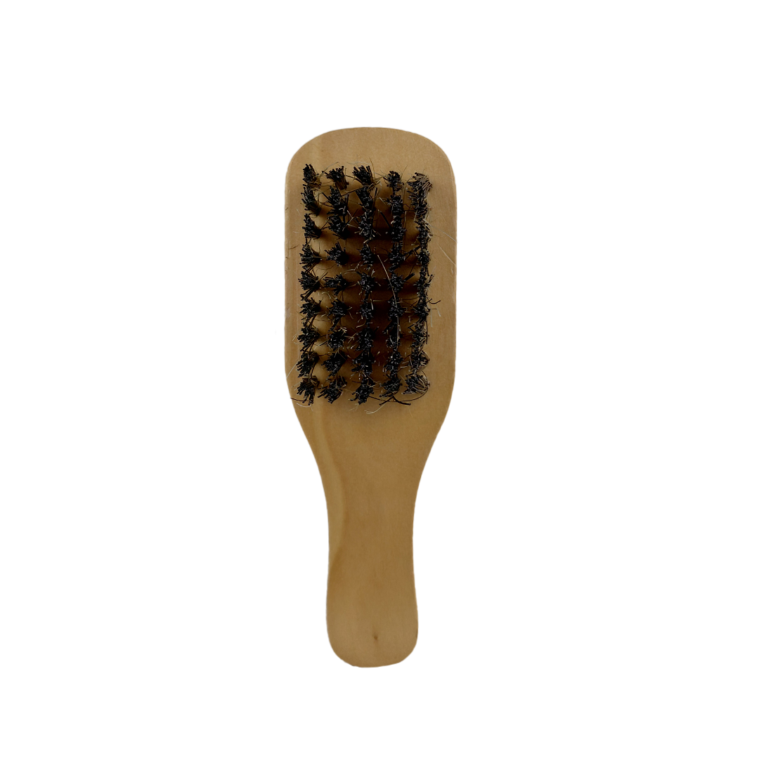 Zandokan Cepillo Mini Doble para Barbería, 15.5 x 3.5 cm, Mango de Madera  ZK-0066