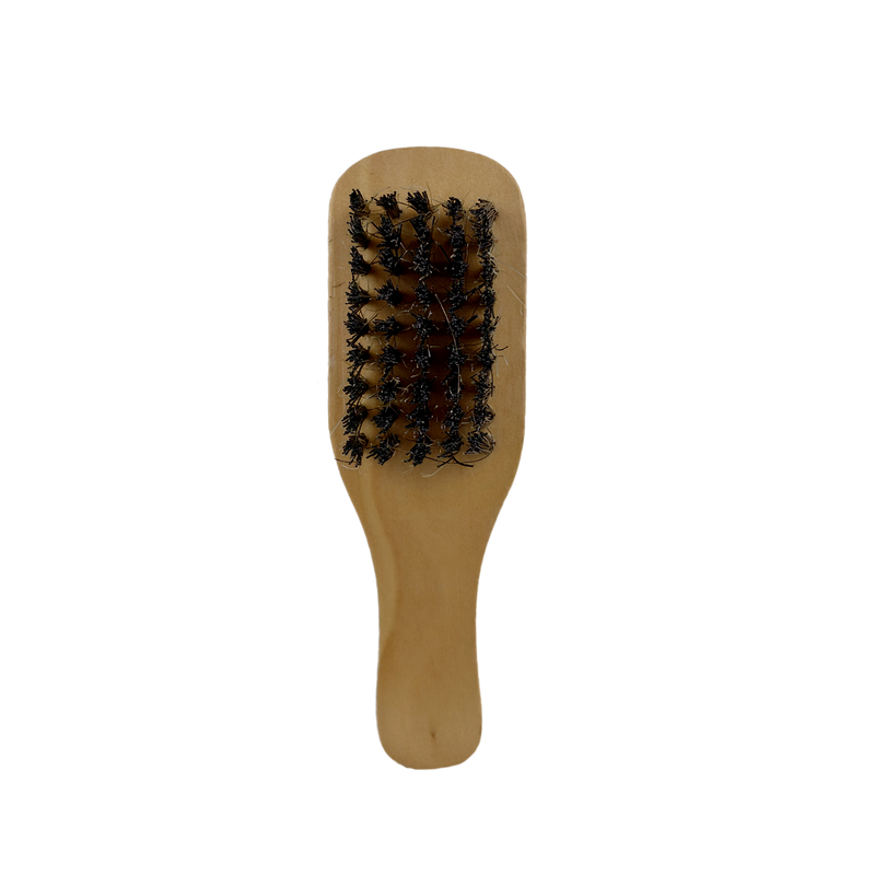 Zandokan Cepillo Mini Doble para Barbería, 15.5 x 3.5 cm, Mango de Madera  ZK-0066