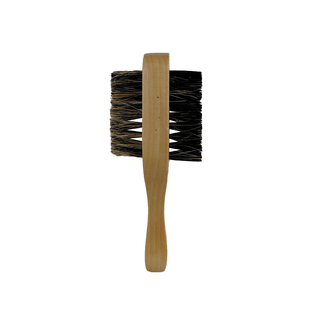 Zandokan Cepillo Mini Doble para Barbería, 15.5 x 3.5 cm, Mango de Madera  ZK-0066