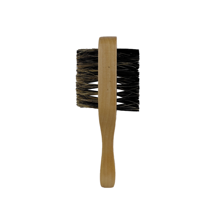 Zandokan Cepillo Mini Doble para Barbería, 15.5 x 3.5 cm, Mango de Madera  ZK-0066