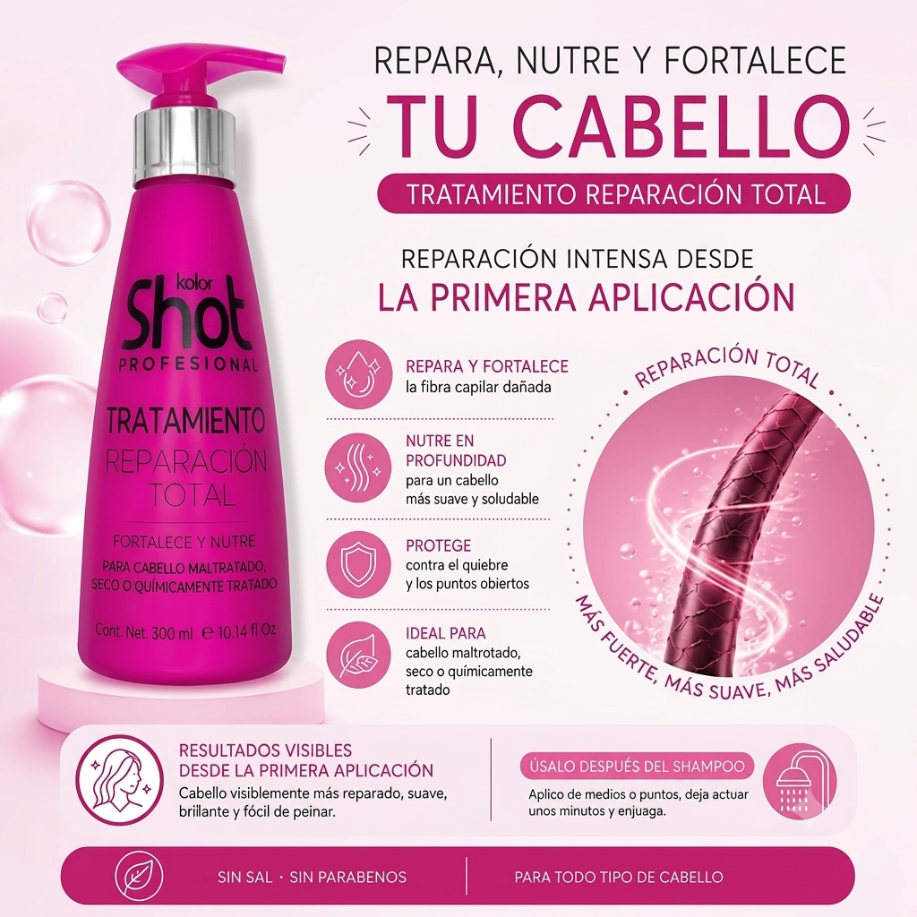 Tratamiento Kolor Shot Reparacion de Puntas Total 300 ML