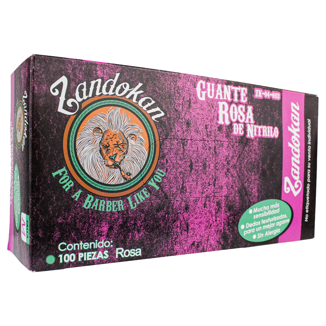 Zandokan Guantes de Nitrilo Rosa – 50 Pares Uso Profesional