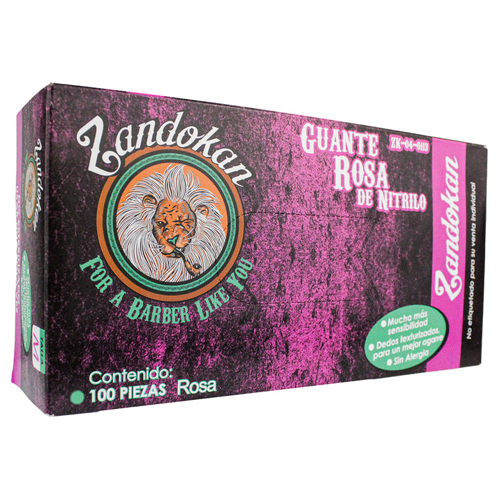Zandokan Guantes de Nitrilo Rosa – 50 Pares Uso Profesional