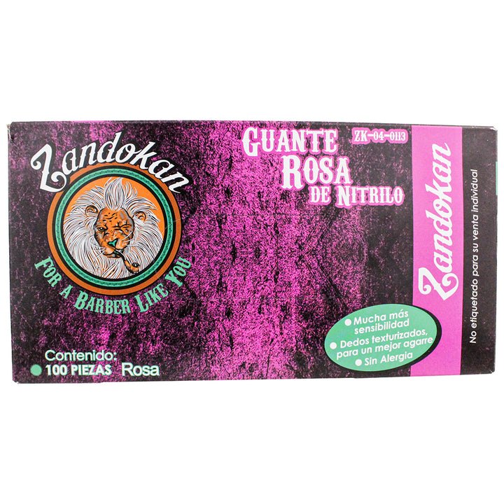 Zandokan Guantes de Nitrilo Rosa – 50 Pares Uso Profesional