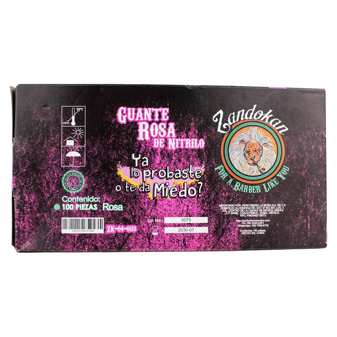 Zandokan Guantes de Nitrilo Rosa – 50 Pares Uso Profesional