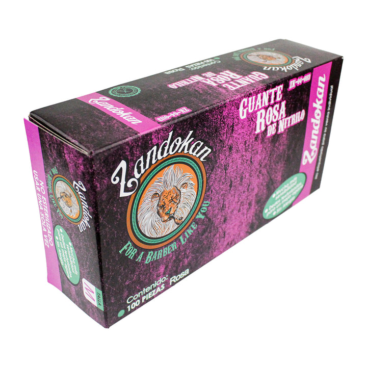 Zandokan Guantes de Nitrilo Rosa – 50 Pares Uso Profesional