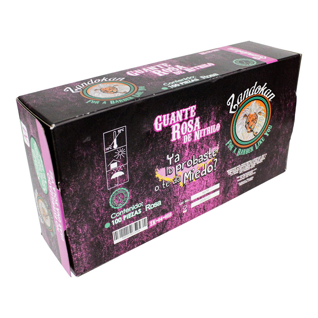 Zandokan Guantes de Nitrilo Rosa – 50 Pares Uso Profesional