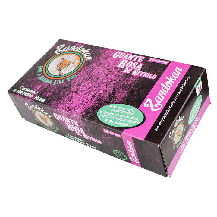 Zandokan Guantes de Nitrilo Rosa – 50 Pares Uso Profesional