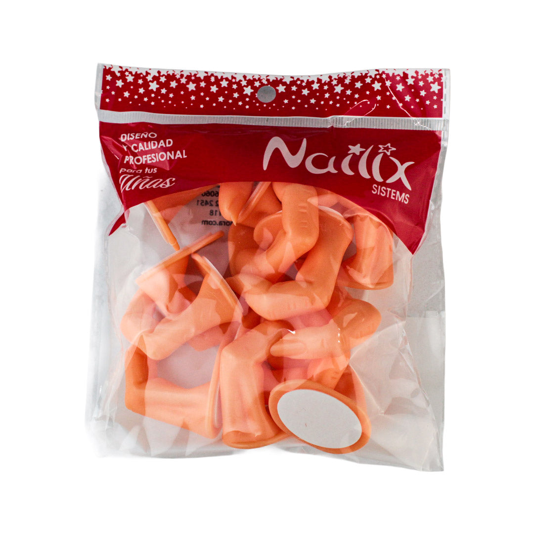 Nailix Dedo Con Uña Bolsa Con 12 Piezas para Manicura Tono Piel Durazno Práctica Anatómica y Resistente para Estudiantes y Profesionales