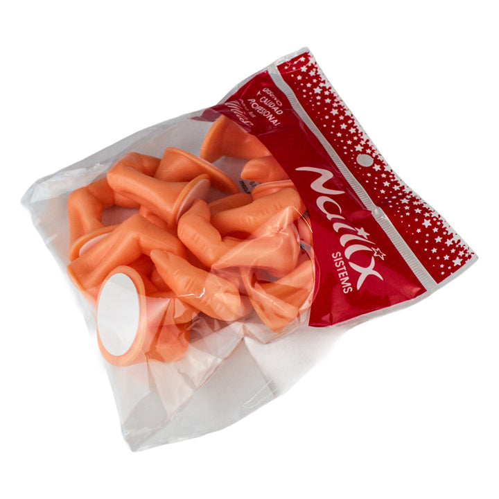 Nailix Dedo Con Uña Bolsa Con 12 Piezas para Manicura Tono Piel Durazno Práctica Anatómica y Resistente para Estudiantes y Profesionales