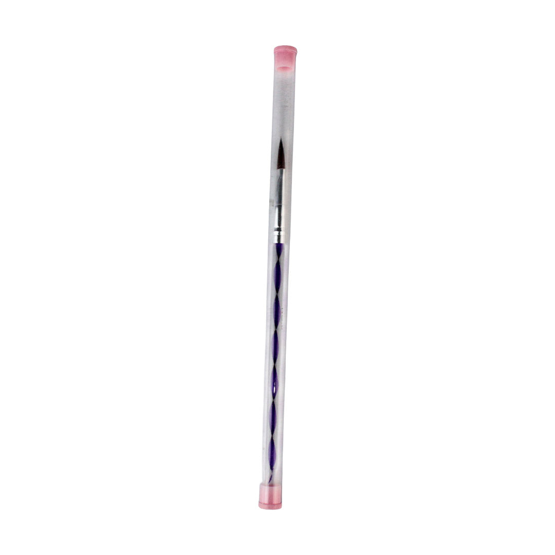 Nailix Pincel para Acrílico Caramelo No. 8 Mod. NX0239 con Mango Morado Ergonómico y Punta de Precisión para Manicura Profesional