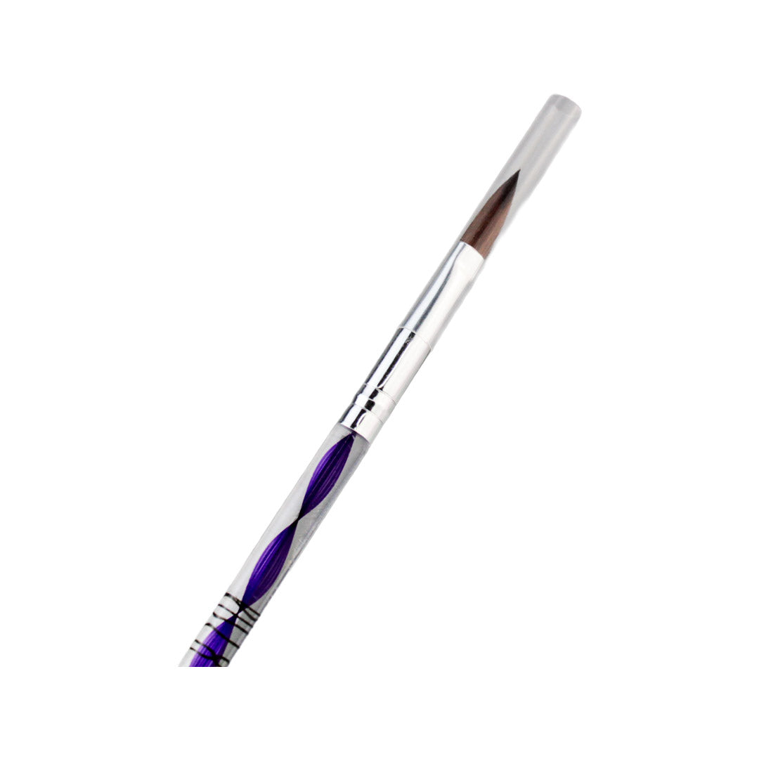 Nailix Pincel para Acrílico Caramelo No. 8 Mod. NX0239 con Mango Morado Ergonómico y Punta de Precisión para Manicura Profesional