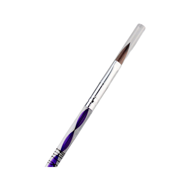 Nailix Pincel para Acrílico Caramelo No. 8 Mod. NX0239 con Mango Morado Ergonómico y Punta de Precisión para Manicura Profesional